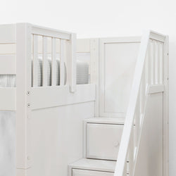 WOPPER WS : Bunk Bed Twin High Bunk Bed with Stairs, Slat, White