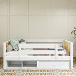 YEAH MWS CD : Kids Beds Twin Toddler Bed with Dresser and Cubbie