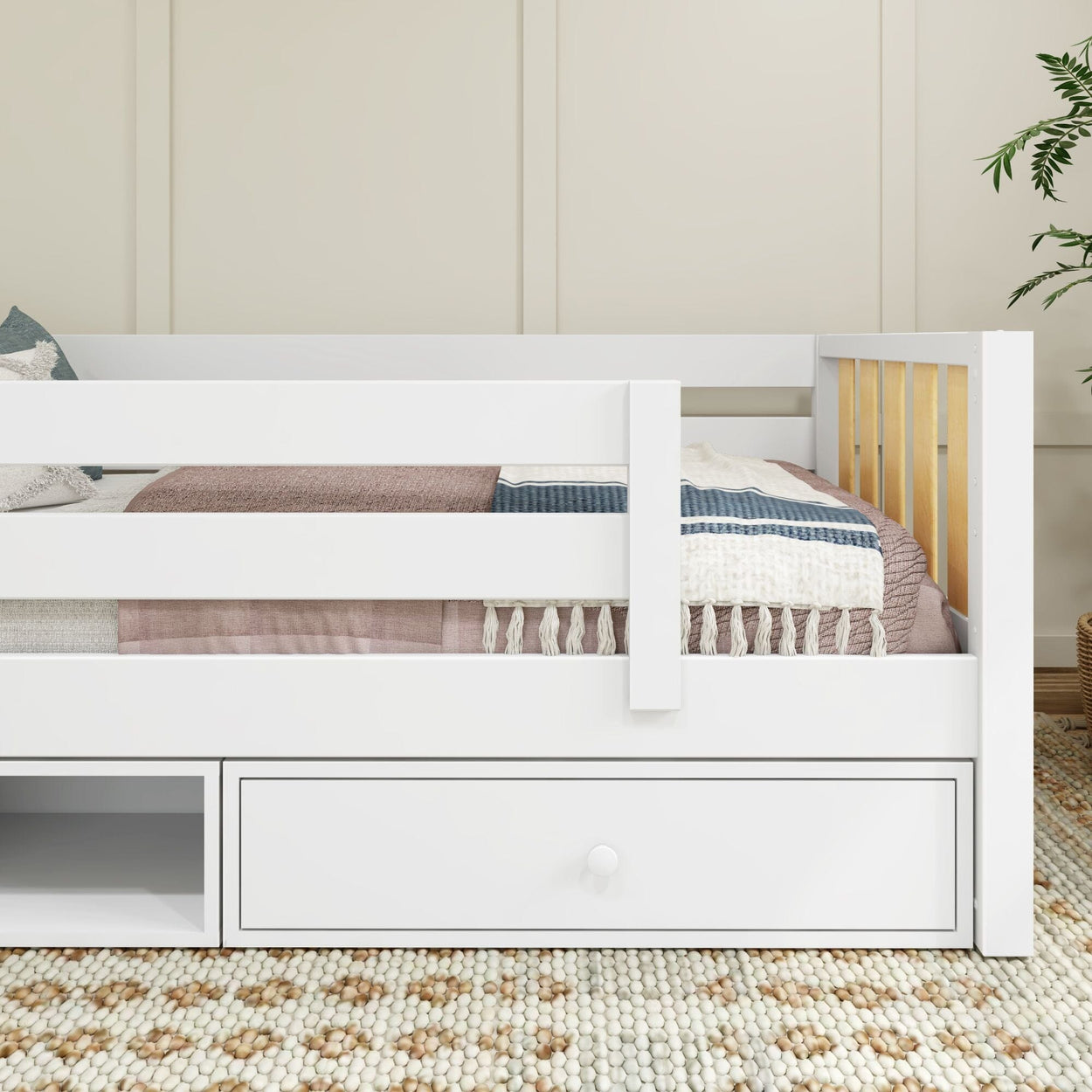 YEAH MWS CD : Kids Beds Twin Toddler Bed with Dresser and Cubbie