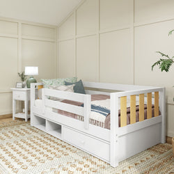 YEAH MWS CD : Kids Beds Twin Toddler Bed with Dresser and Cubbie