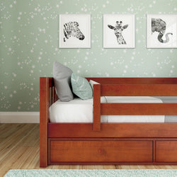 YEAH UU CS : Kids Beds Twin Toddler Bed with Underbed Dresser, Slat, Chestnut