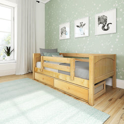 YEAH UU NP : Kids Beds Twin Toddler Bed with Underbed Dresser, Panel, Natural