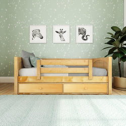 YEAH UU NP : Kids Beds Twin Toddler Bed with Underbed Dresser, Panel, Natural