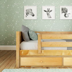 YEAH UU NP : Kids Beds Twin Toddler Bed with Underbed Dresser, Panel, Natural