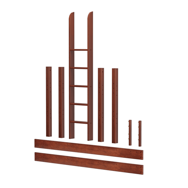 1531-003 : Component High Loft Leg Kit w/ Straight Ladder - Twin XL, Chestnut